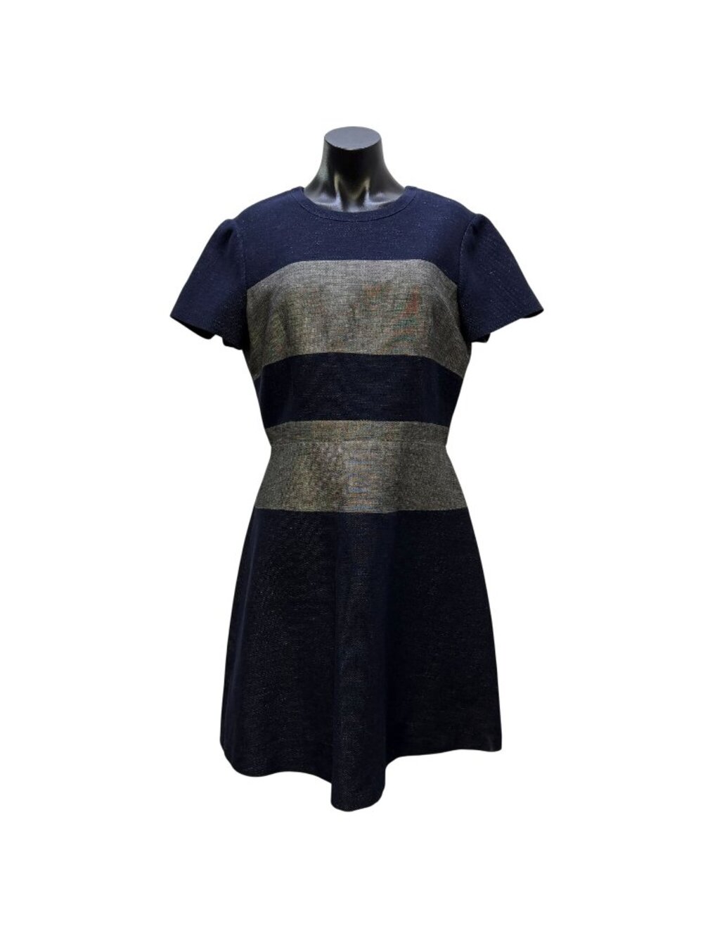 NWT BCBG Maxazria Navy & Gray Colorblock Dress Size 12